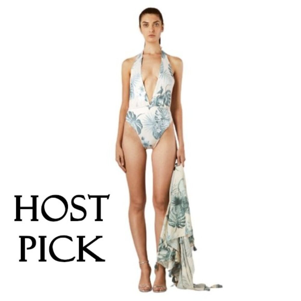 NWT Rococo Sand printed beaded one piece swimsuit